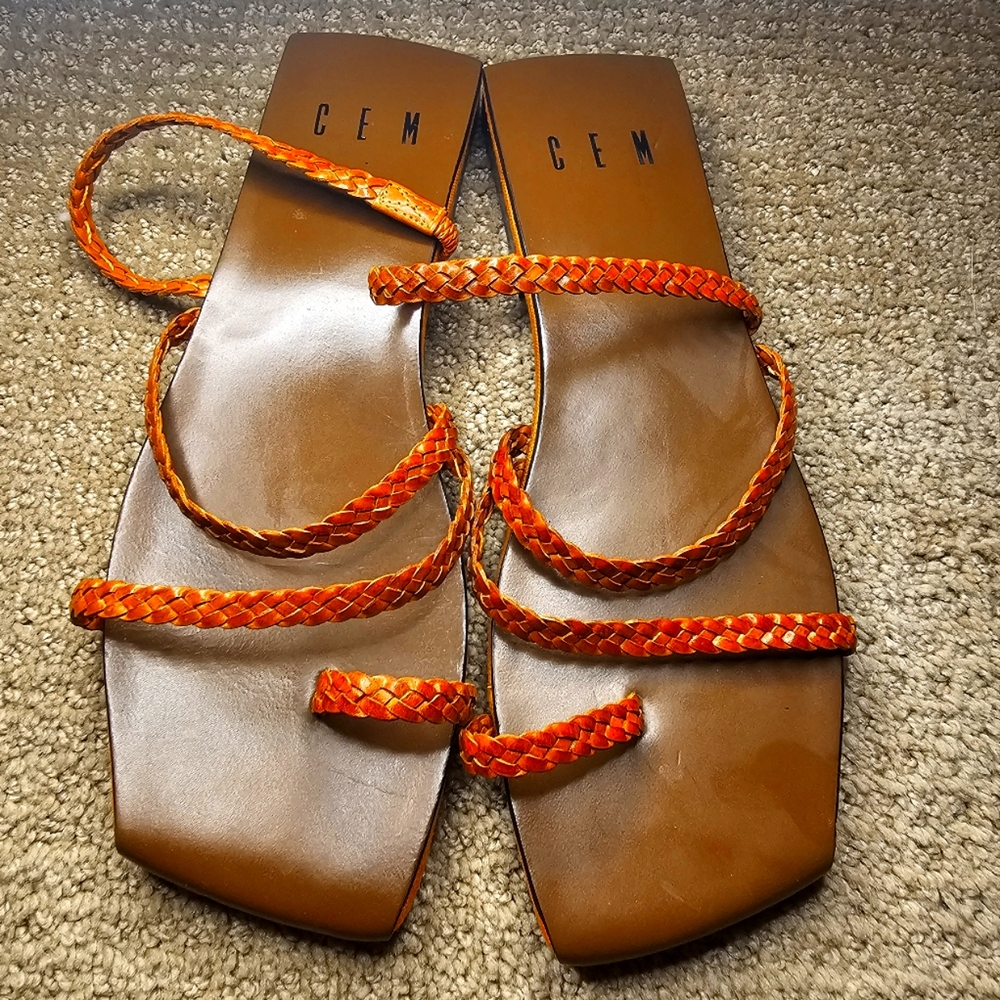 CEM brown leather sandals sz M
